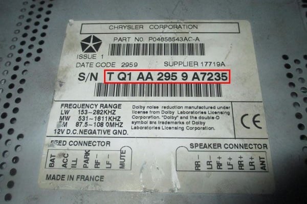 3. How Do I Find My Chrysler/Jeep Radio Codes Radio's Serial Number? 