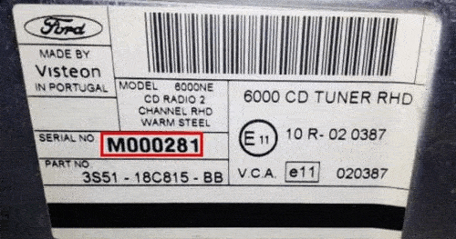 3. How Do I Find My Ford Fusion Radio Label Examples Radio's Serial Number? 