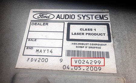 3. How Do I Find My Ford Sony Label Example Radio's Serial Number? 