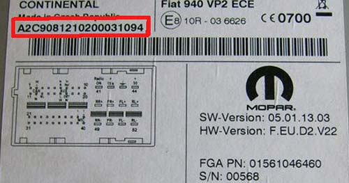 3. How Do I Find My Jeep Continental Radio Example (A2C Serial Numbers) Radio's Serial Number? 