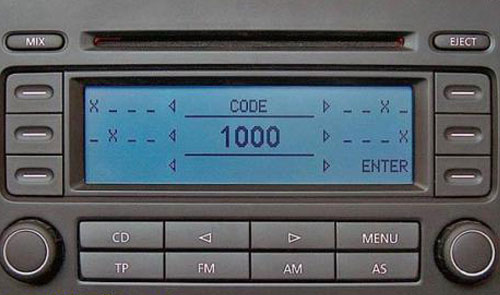 VW RCD 300 Code Entry