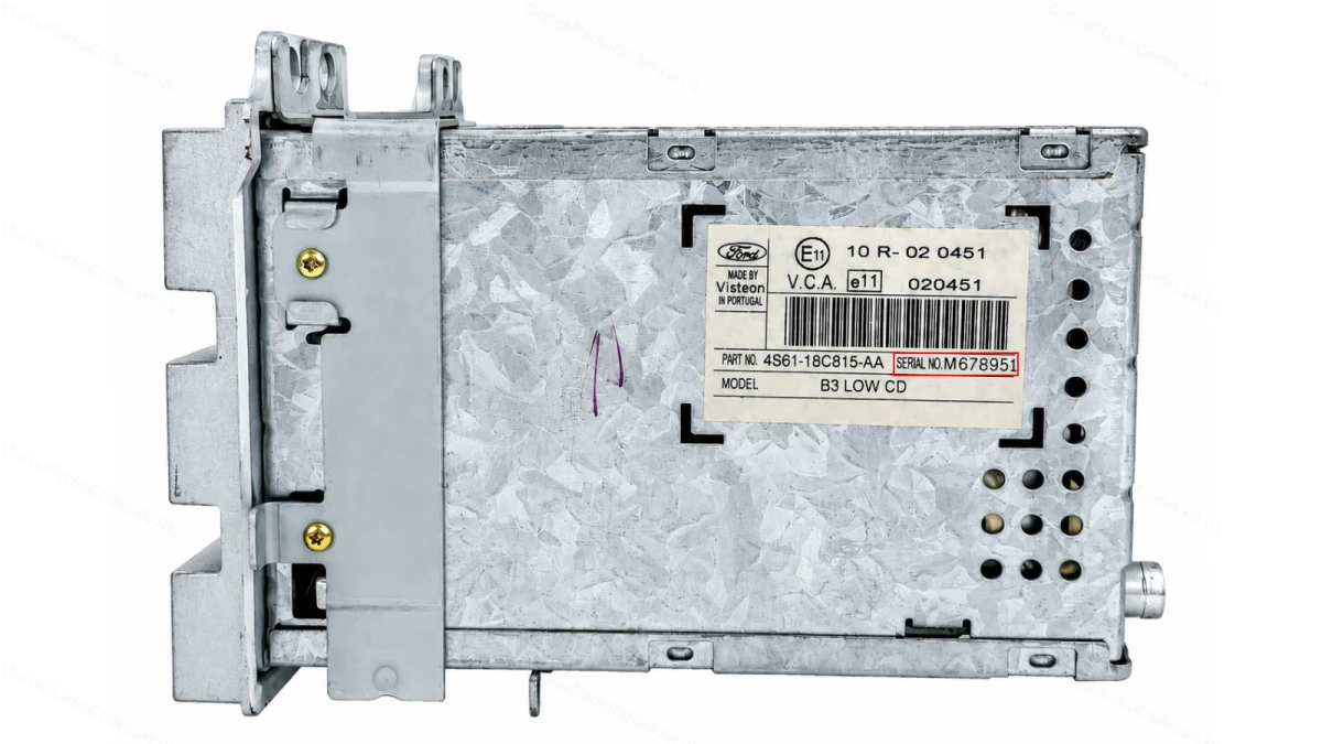 Ford 4500 RDS — serial number label