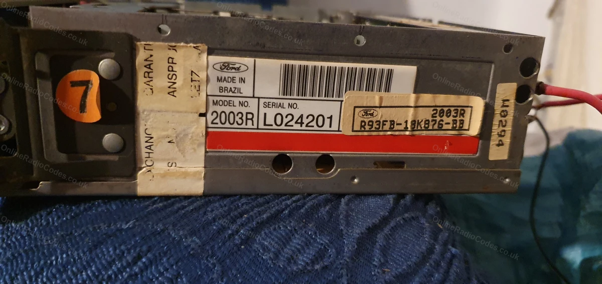 Ford L-series serial number label