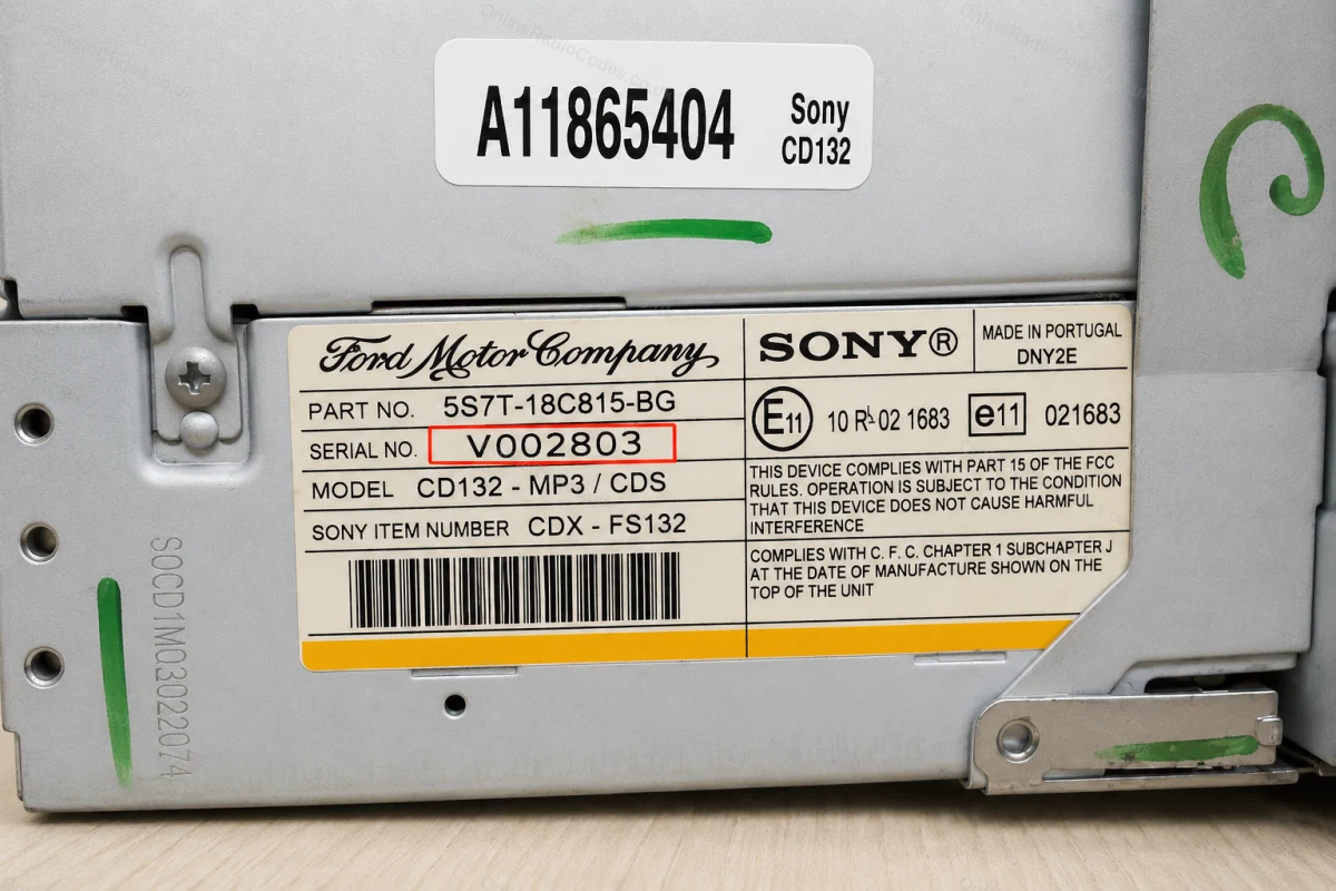 Remove the radio to find your serial