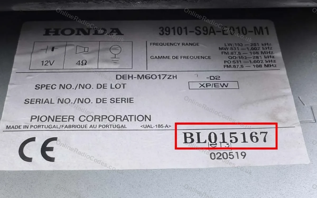 Remove the radio to find your serial