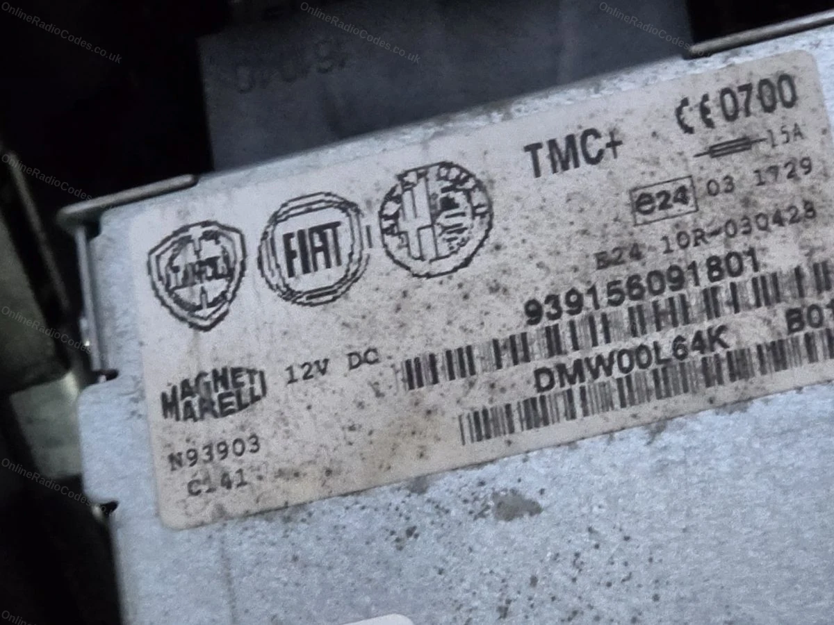 Manufacturer label on the top of the unit