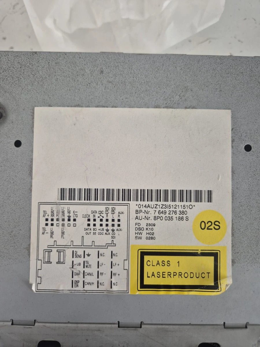 Barcode serial label on the radio casing