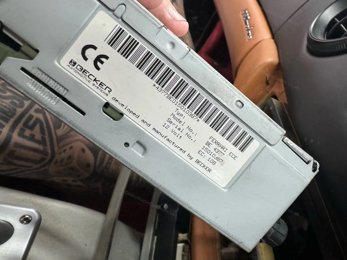 Becker serial label on the casing