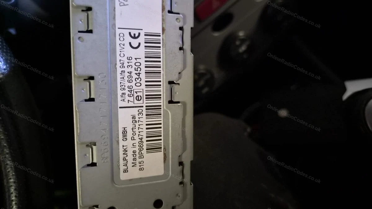 BP serial on the label and stamped into the casing