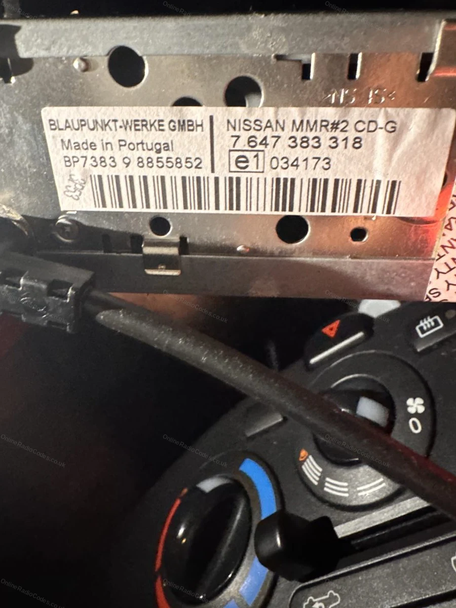 Blaupunkt label with the BP serial