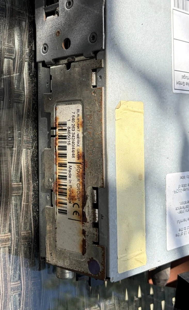 Blaupunkt label with the BP serial number
