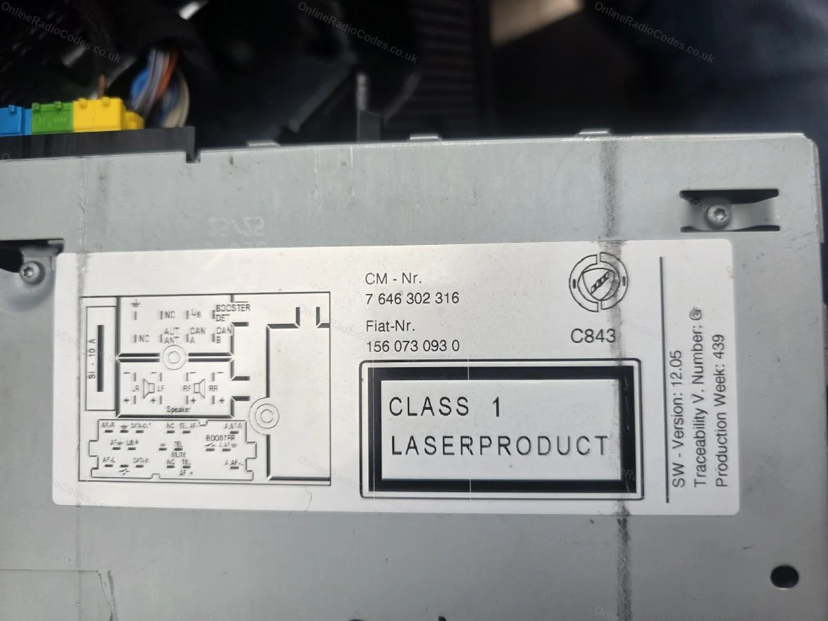 Bosch part number label and connector diagram on the casing