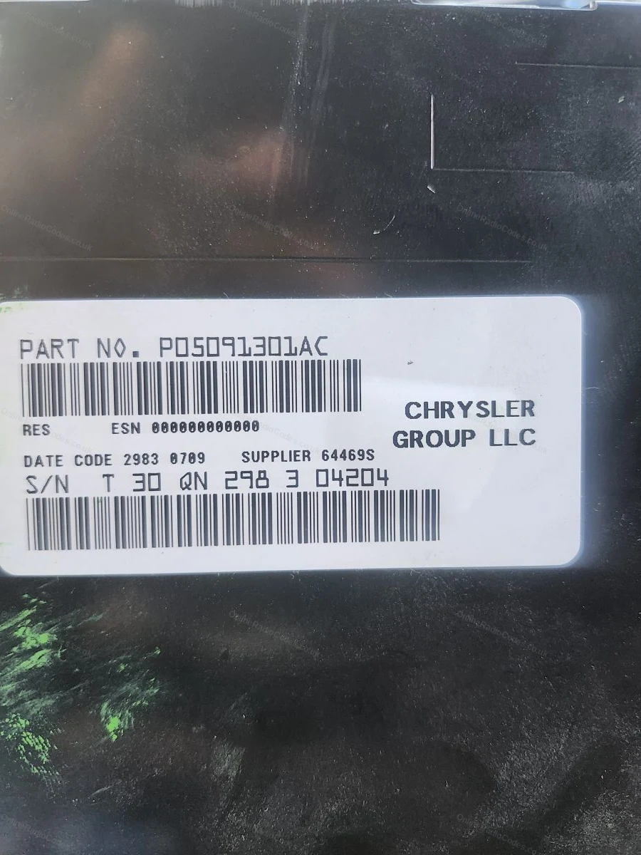 T-series serial label on the radio casing