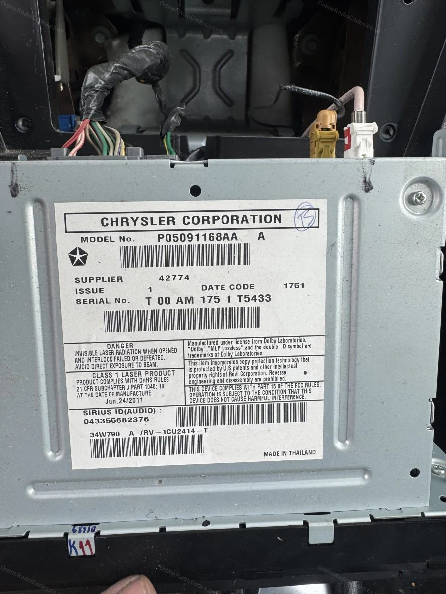 Full serial label on the top of the unit