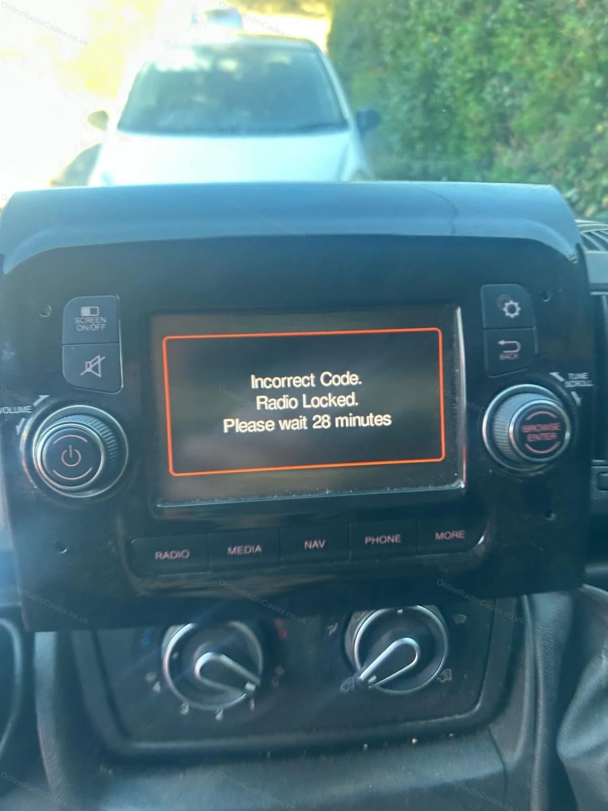 Radio locked message on the display