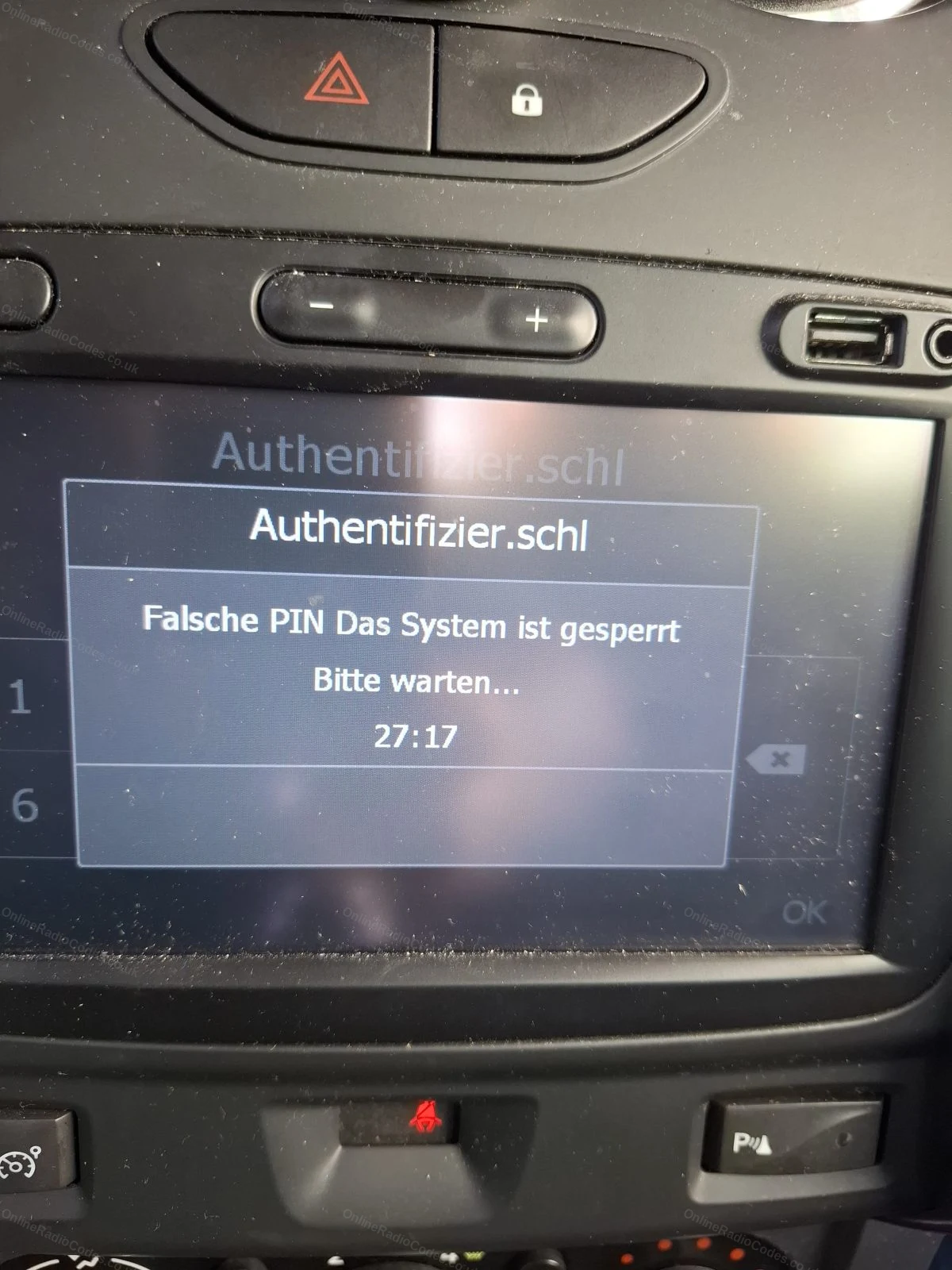 Lock screen shown after too many wrong code attempts