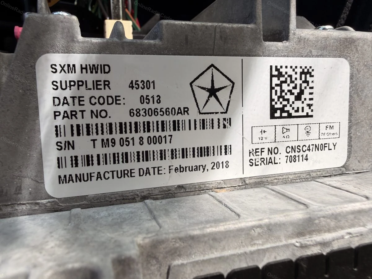 Serial label on the module casing