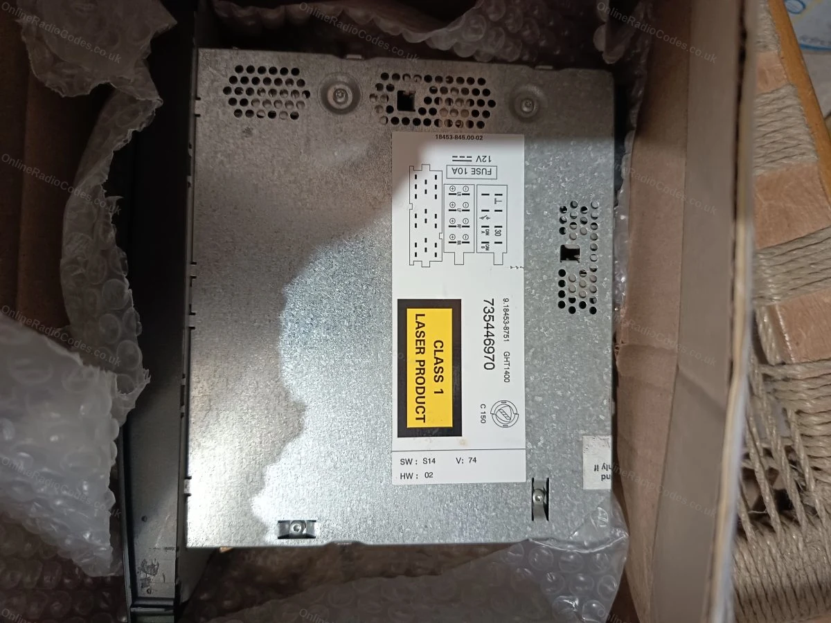 Serial number label on the removed unit