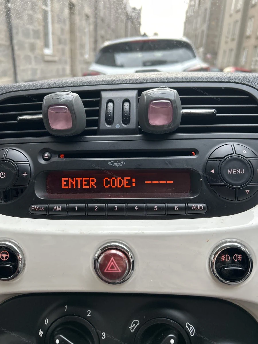 Fiat 500 radio asking for its code