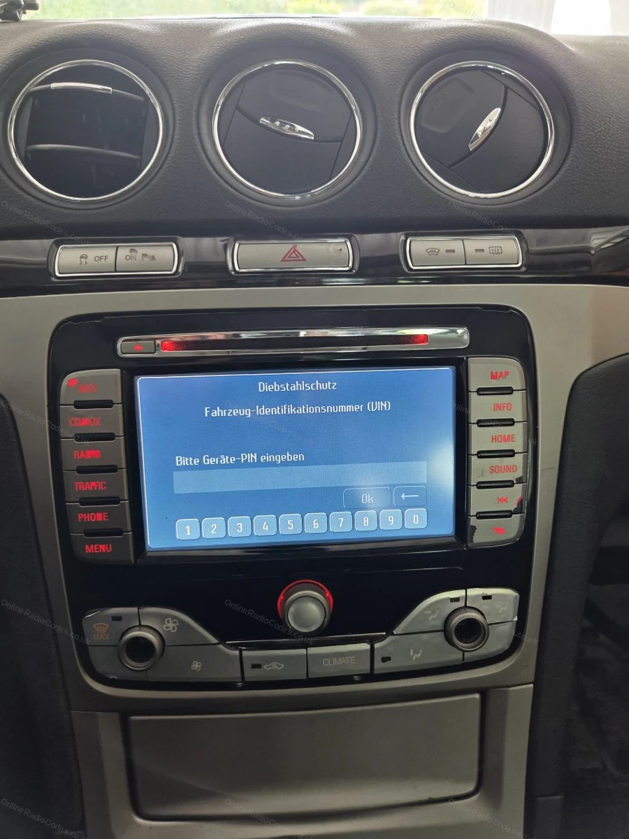 Navigation unit asking for the anti-theft PIN