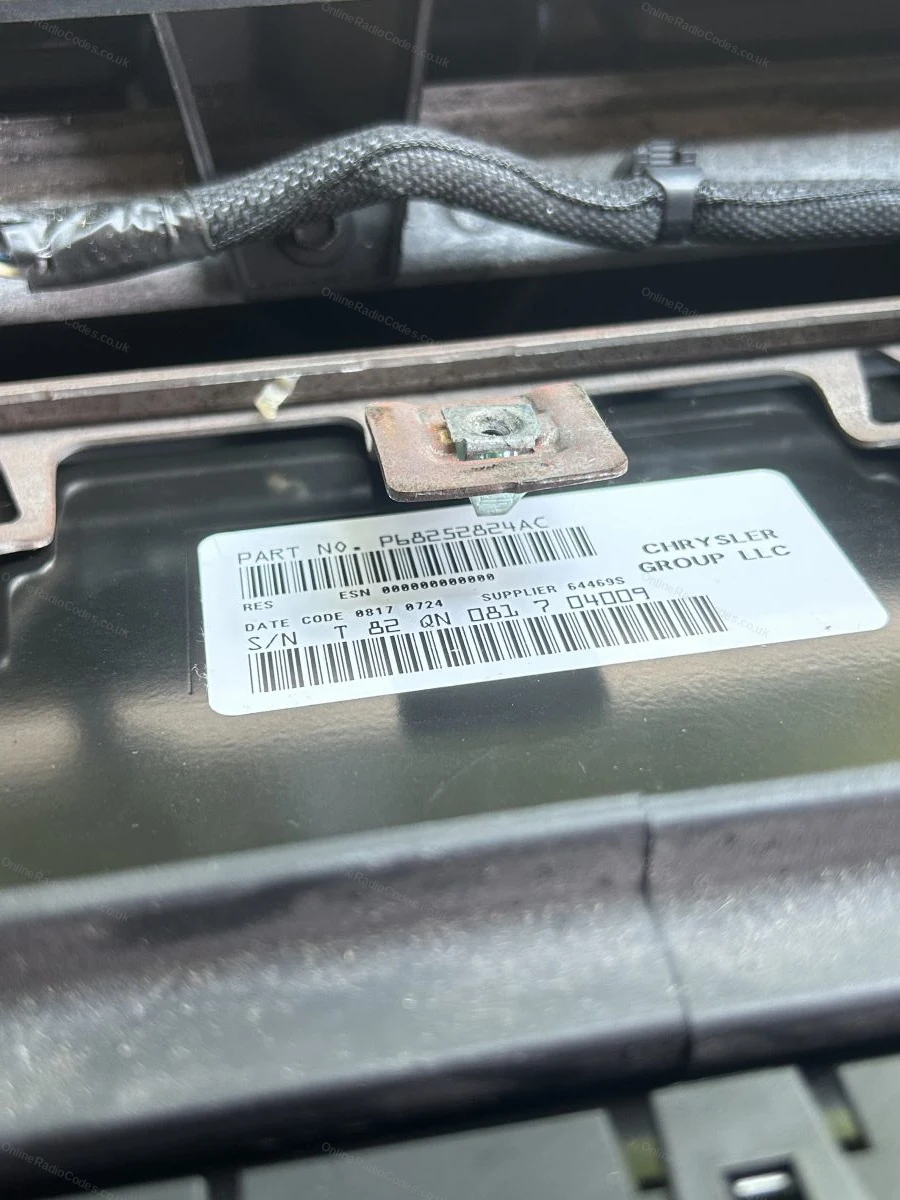 T-series serial label on the radio casing