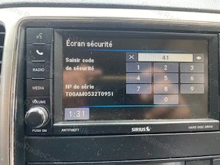 Serial number shown on the touchscreen security prompt