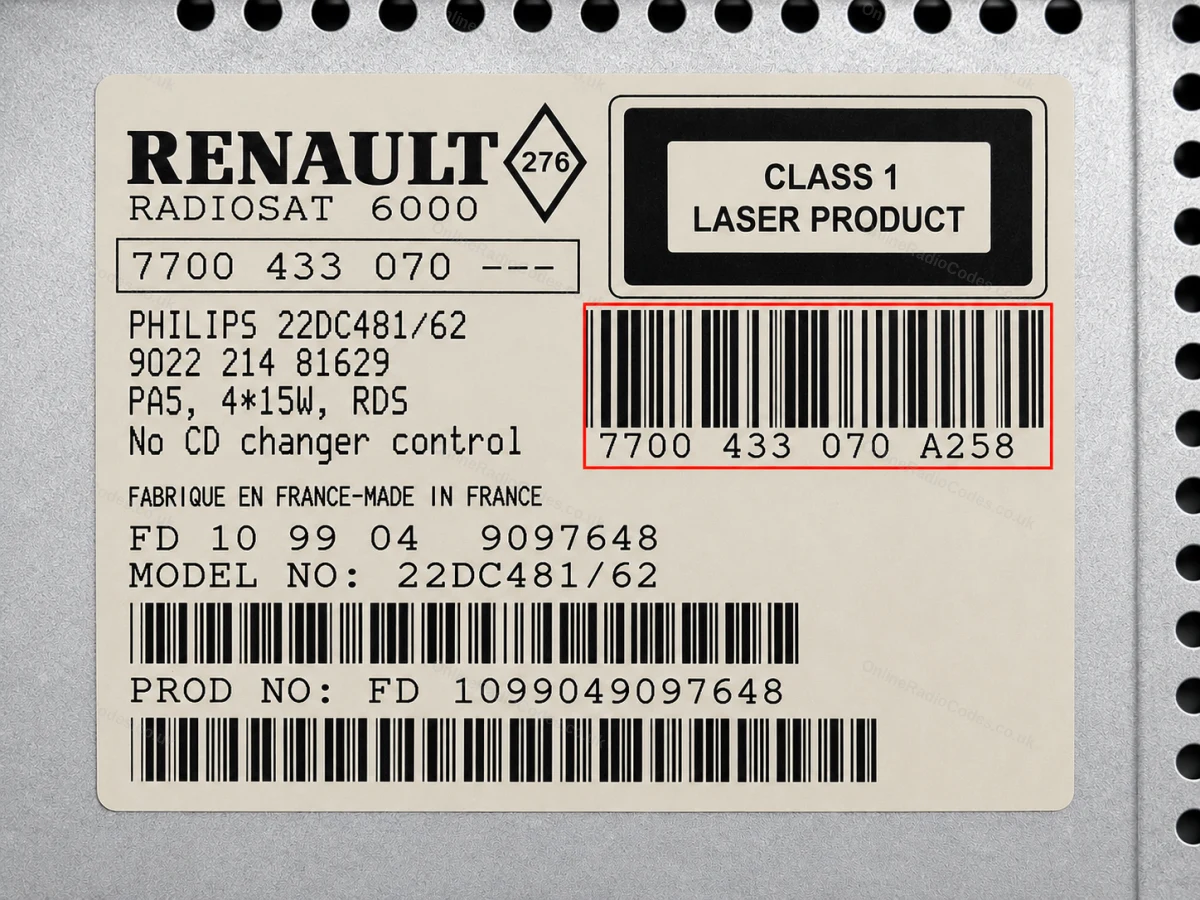 Find the serial number on the label