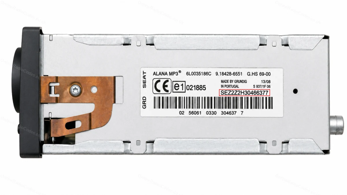 Remove the radio to find your serial