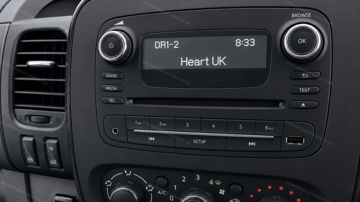 Vauxhall Vivaro radio unit